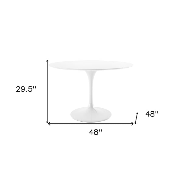 Homeroots 48" White Fiberglass And Metal Dining Table   520861