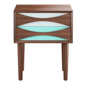 Homeroots 20" Wood Brown Two Drawer Nightstand   520862