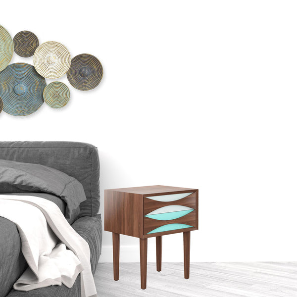 Homeroots 20" Wood Brown Two Drawer Nightstand   520862