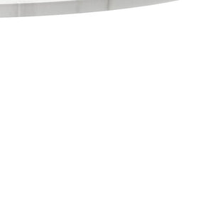 HomeRoots 36" Modern White Round Metal Pedestal Dining Table with Marble-Look Top for Stylish Spaces 520864