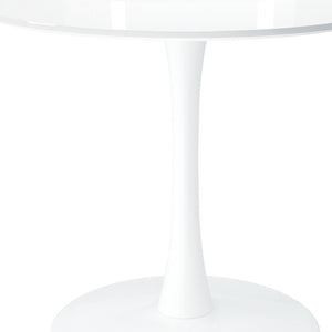 HomeRoots 36" White Metal Dining Table - Modern Round Design for Small Spaces, Seats 4, Easy to Clean Finish 520865