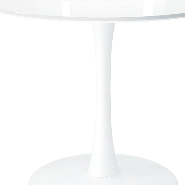 HomeRoots 36" White Metal Dining Table - Modern Round Design for Small Spaces, Seats 4, Easy to Clean Finish 520865