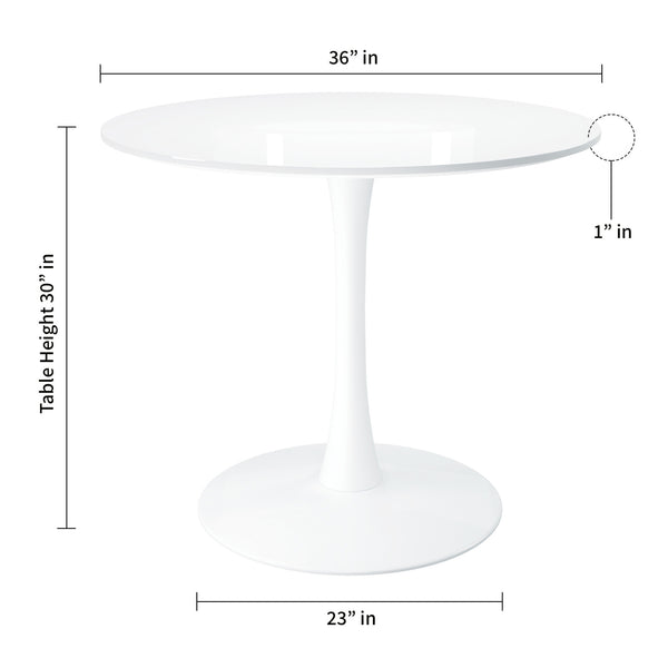 Homeroots 36" White Metal Dining Table   520865