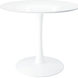 HomeRoots 36" White Metal Dining Table - Modern Round Design for Small Spaces, Seats 4, Easy to Clean Finish 520865