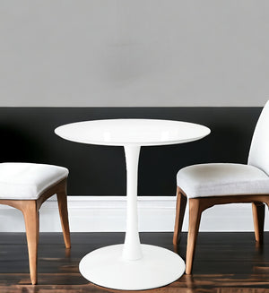 Homeroots 32" White Metal Dining Table   520866