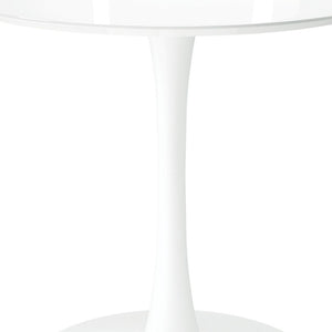 HomeRoots 32" White Metal Dining Table - Modern Round Design for Small Spaces, Perfect for Intimate Meals & Accents 520866