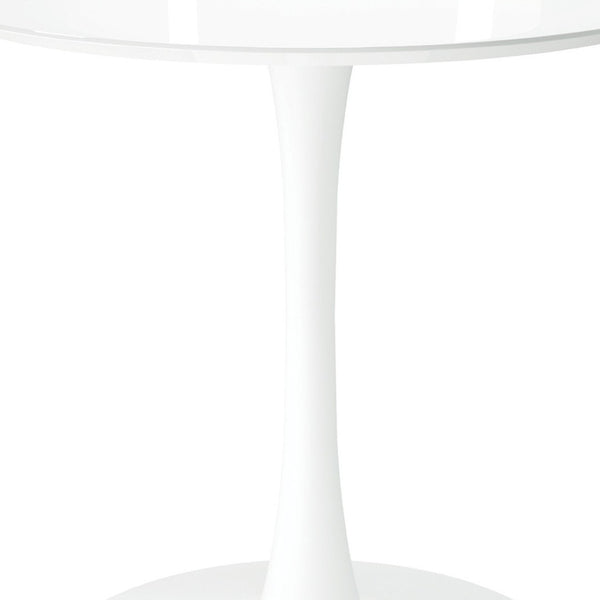 HomeRoots 32" White Metal Dining Table - Modern Round Design for Small Spaces, Perfect for Intimate Meals & Accents 520866