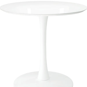 HomeRoots 32" White Metal Dining Table - Modern Round Design for Small Spaces, Perfect for Intimate Meals & Accents 520866