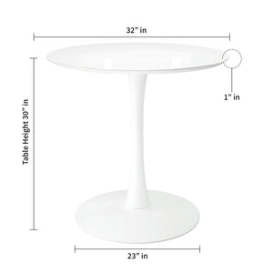 Homeroots 32" White Metal Dining Table   520866