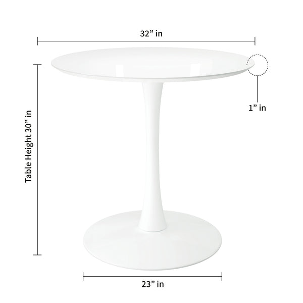 Homeroots 32" White Metal Dining Table   520866