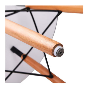 Homeroots 30" White And Natural Rounded Fiberglass And Solid Wood Dining Table   520870