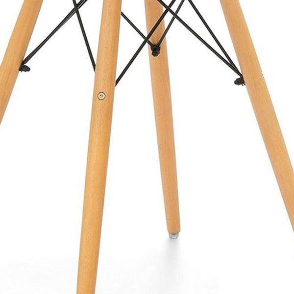 Homeroots 30" White And Natural Rounded Fiberglass And Solid Wood Dining Table   520870