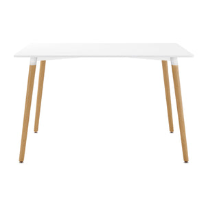 Homeroots 30" White And Natural Solid Wood Dining Table   520872