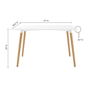 Homeroots 30" White And Natural Solid Wood Dining Table   520872