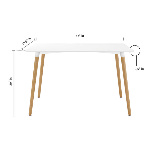 Homeroots 30" White And Natural Solid Wood Dining Table   520872