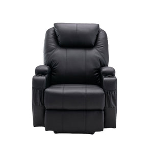 Homeroots 33" Black Power Heated Massage Lift Assist Recliner   520899
