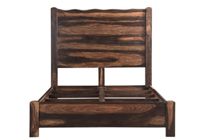 Homeroots Dark Brown Solid Wood Queen Bed Frame  Wood 520901