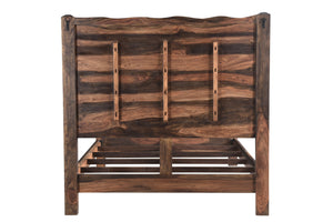 Homeroots Dark Brown Solid Wood Queen Bed Frame  Wood 520901