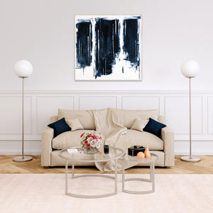 Homeroots Set Of Two 36" Nickel Glass And Steel Round Nested Coffee Tables   520913