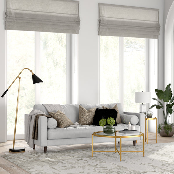 Homeroots 36" Gold Glass And Steel Round Coffee Table   520916