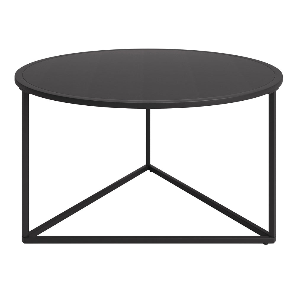 Homeroots 33" Black Steel Round Coffee Table   520921