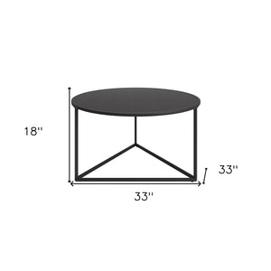 Homeroots 33" Black Steel Round Coffee Table   520921