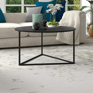 Homeroots 33" Black Steel Round Coffee Table   520921