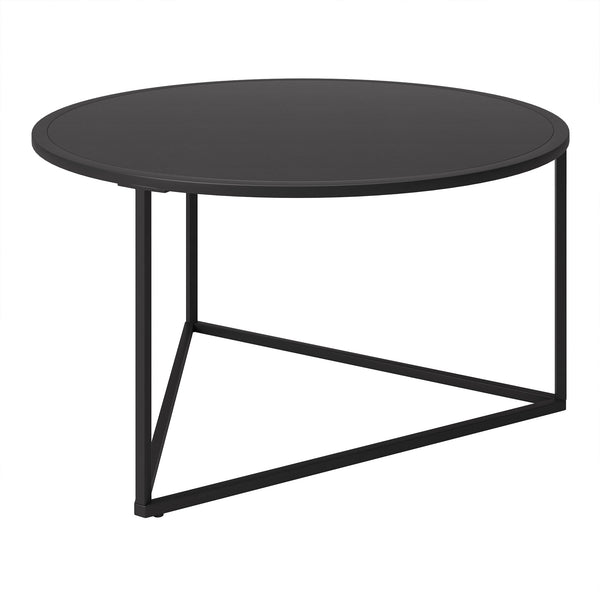 Homeroots 33" Black Steel Round Coffee Table   520921