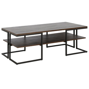 Homeroots 45" Black Steel Coffee Table With Shelf   520930