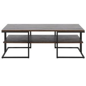 Homeroots 45" Black Steel Coffee Table With Shelf   520930