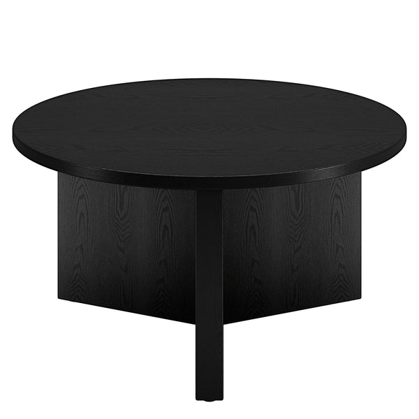 Homeroots 32" Black Round Coffee Table   520931