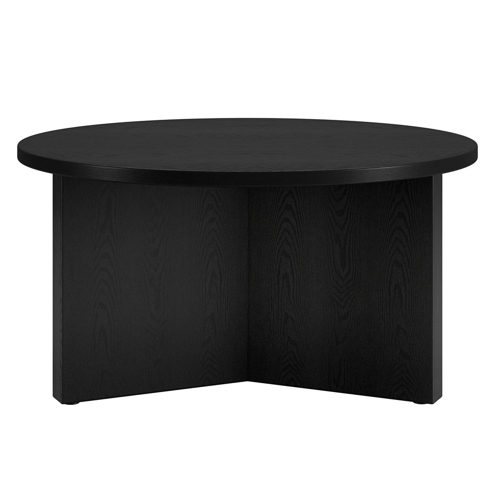 Homeroots 32" Black Round Coffee Table   520931
