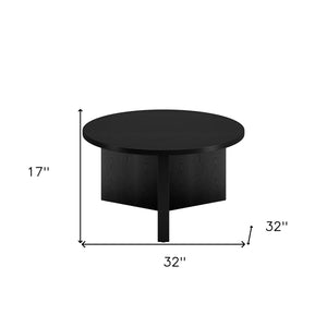 Homeroots 32" Black Round Coffee Table   520931