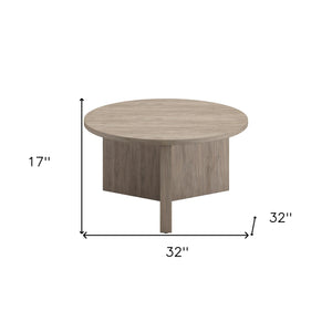 Homeroots 32" Gray Round Coffee Table   520932