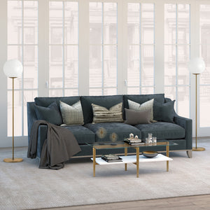 Homeroots 47" Gold Glass And Steel Coffee Table With Shelf   520947