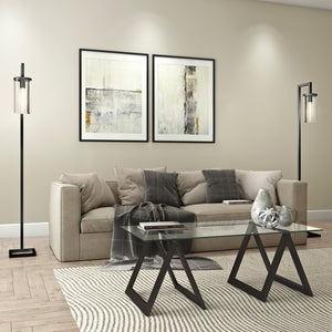 Homeroots 46" Black Glass And Steel Coffee Table   520949