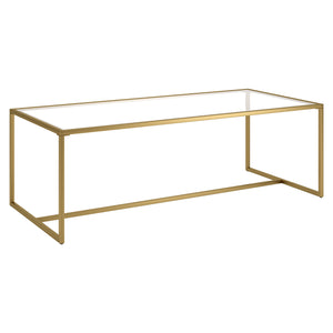 Homeroots 47" Gold Glass And Steel Coffee Table   520956