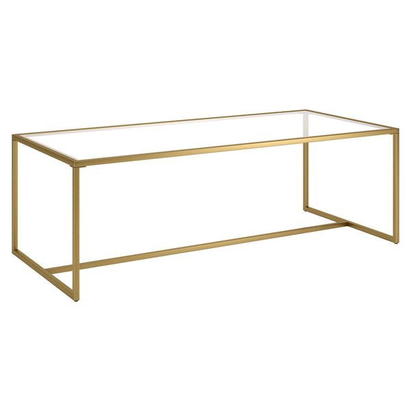Homeroots 47" Gold Glass And Steel Coffee Table   520956