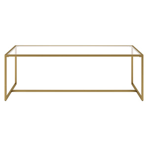 Homeroots 47" Gold Glass And Steel Coffee Table   520956