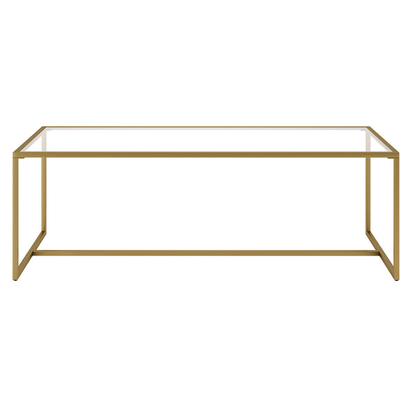 Homeroots 47" Gold Glass And Steel Coffee Table   520956
