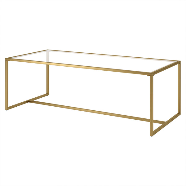 Homeroots 47" Gold Glass And Steel Coffee Table   520956