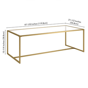 Homeroots 47" Gold Glass And Steel Coffee Table   520956