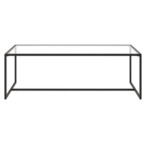 Homeroots 47" Black Glass And Steel Coffee Table   520957