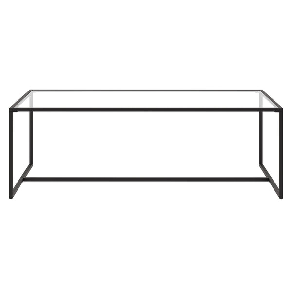 Homeroots 47" Black Glass And Steel Coffee Table   520957