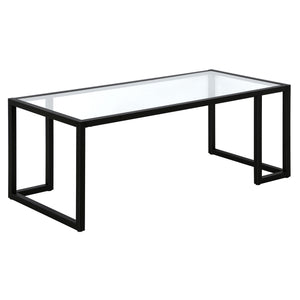 Homeroots 45" Black Glass And Steel Coffee Table   520988