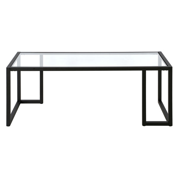 Homeroots 45" Black Glass And Steel Coffee Table   520988