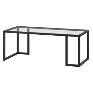 Homeroots 45" Black Glass And Steel Coffee Table   520988