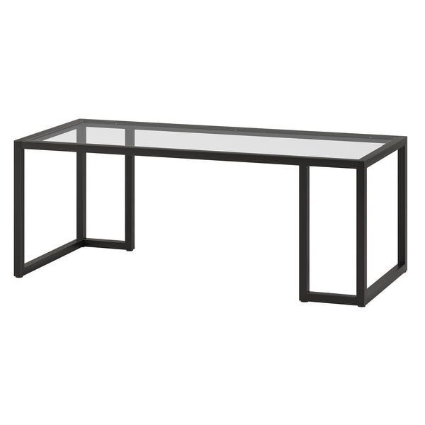 Homeroots 45" Black Glass And Steel Coffee Table   520988