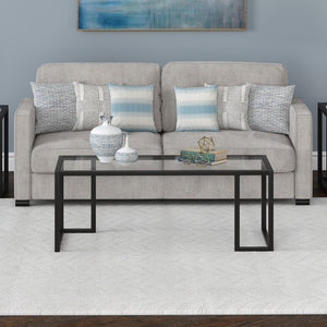 Homeroots 45" Black Glass And Steel Coffee Table   520988