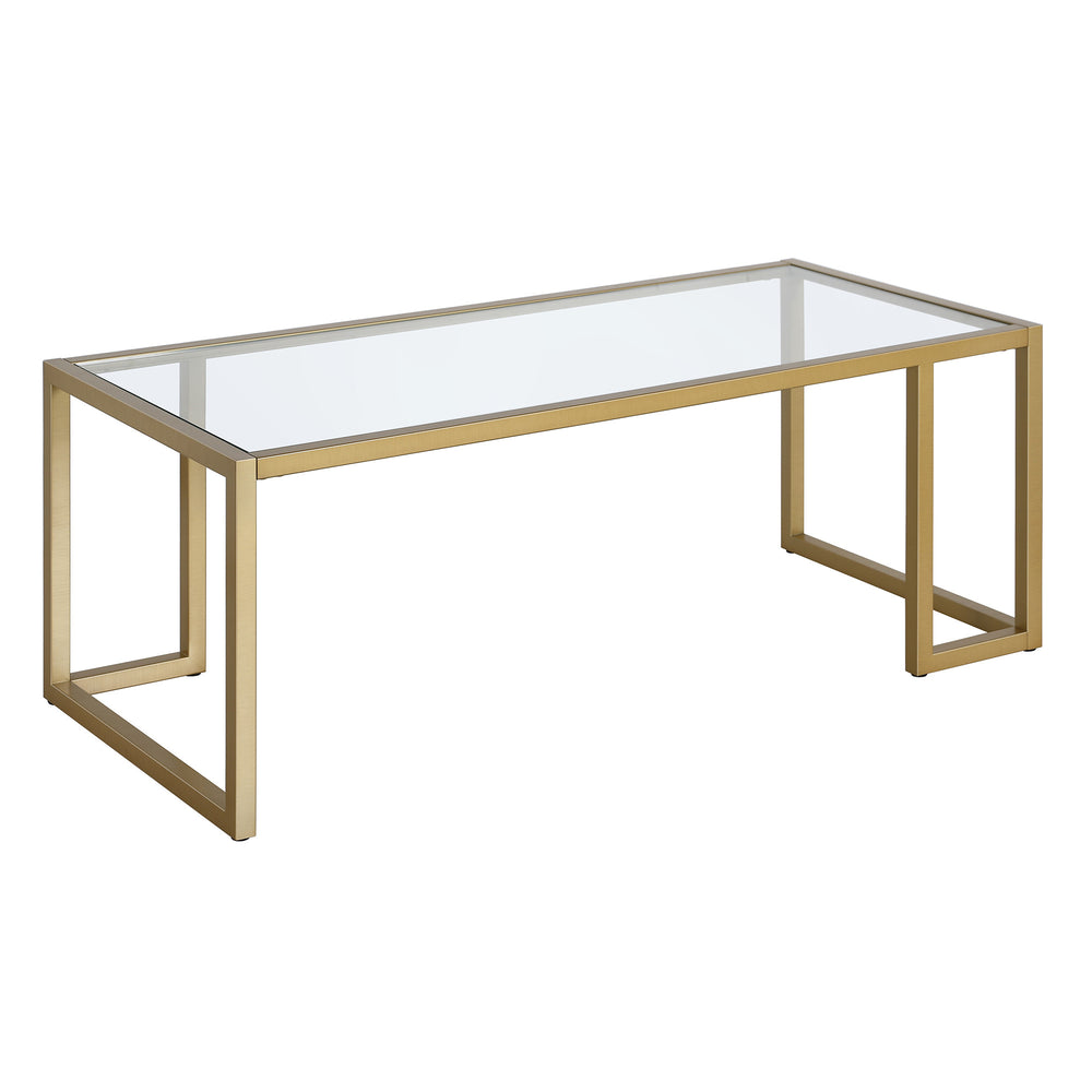 Homeroots 45" Gold Glass And Steel Coffee Table   520989
